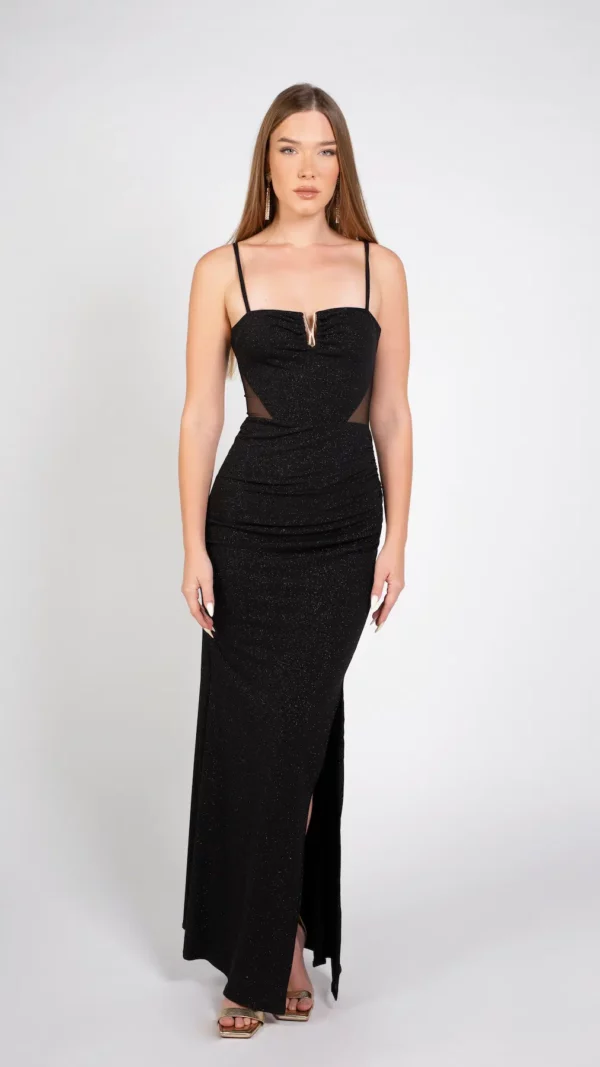 שמלת ערב דגם 013786 בצבע שחור