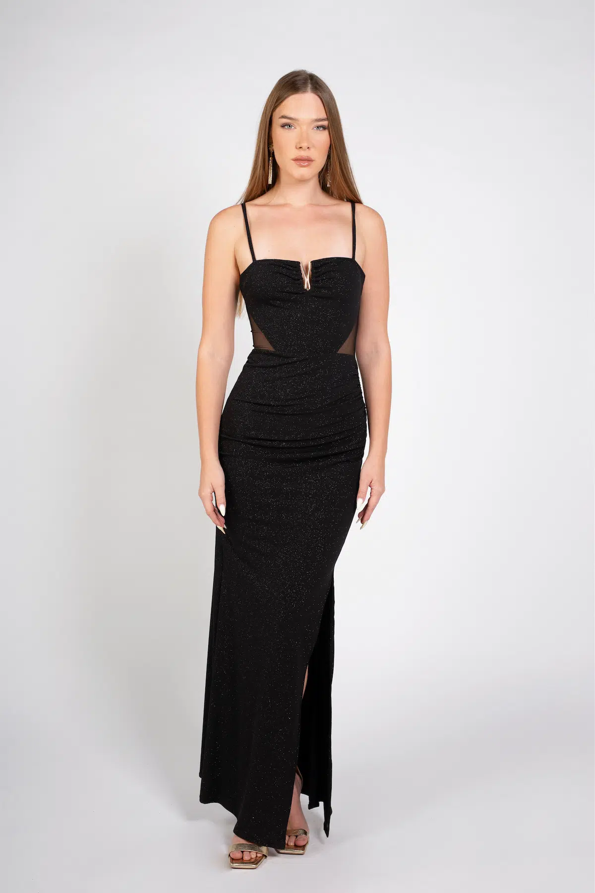 שמלת ערב סיווני שמלת ערב דגם 013786 בצבע שחור