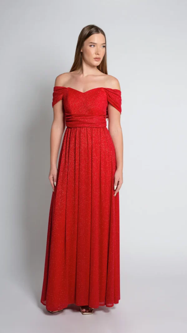 013794 שמלה ערב דגם דינה אדומה