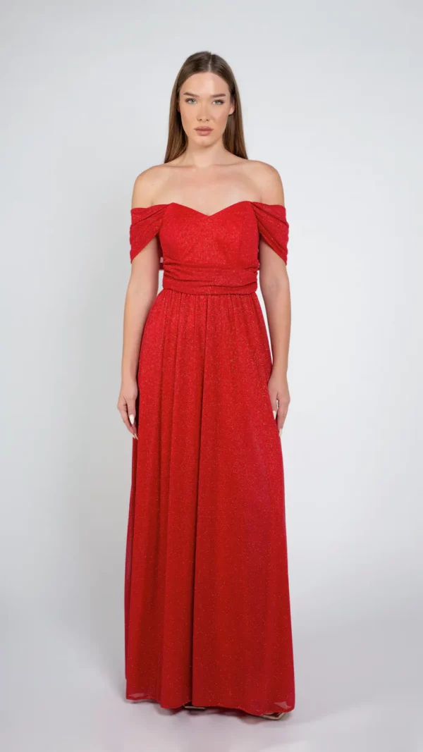 013794 שמלה ערב דגם דינה אדומה