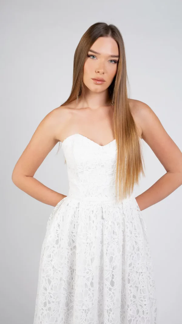 013804 שמלת ערב לבנה דגם גיפיור