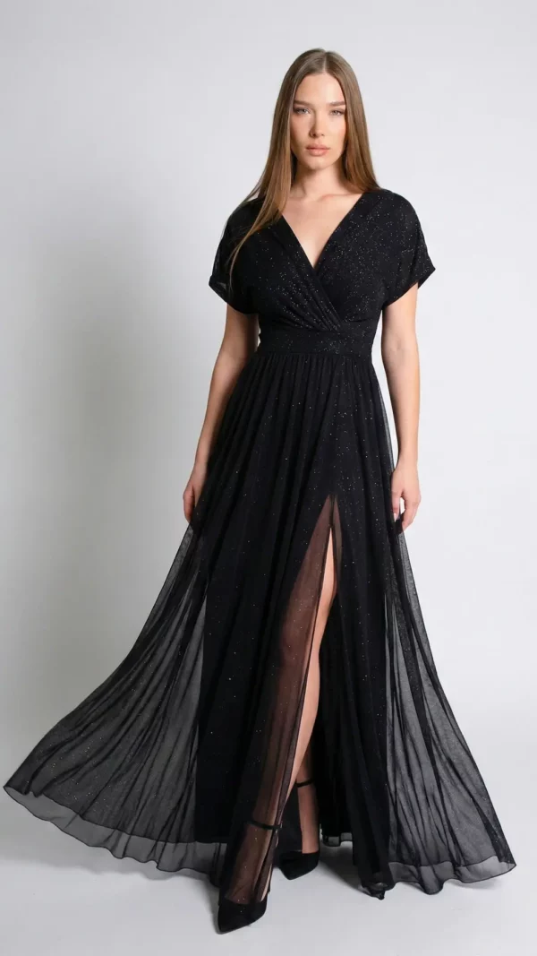 דגם 013789 - שמלה תמר שמלת ערב שחורה